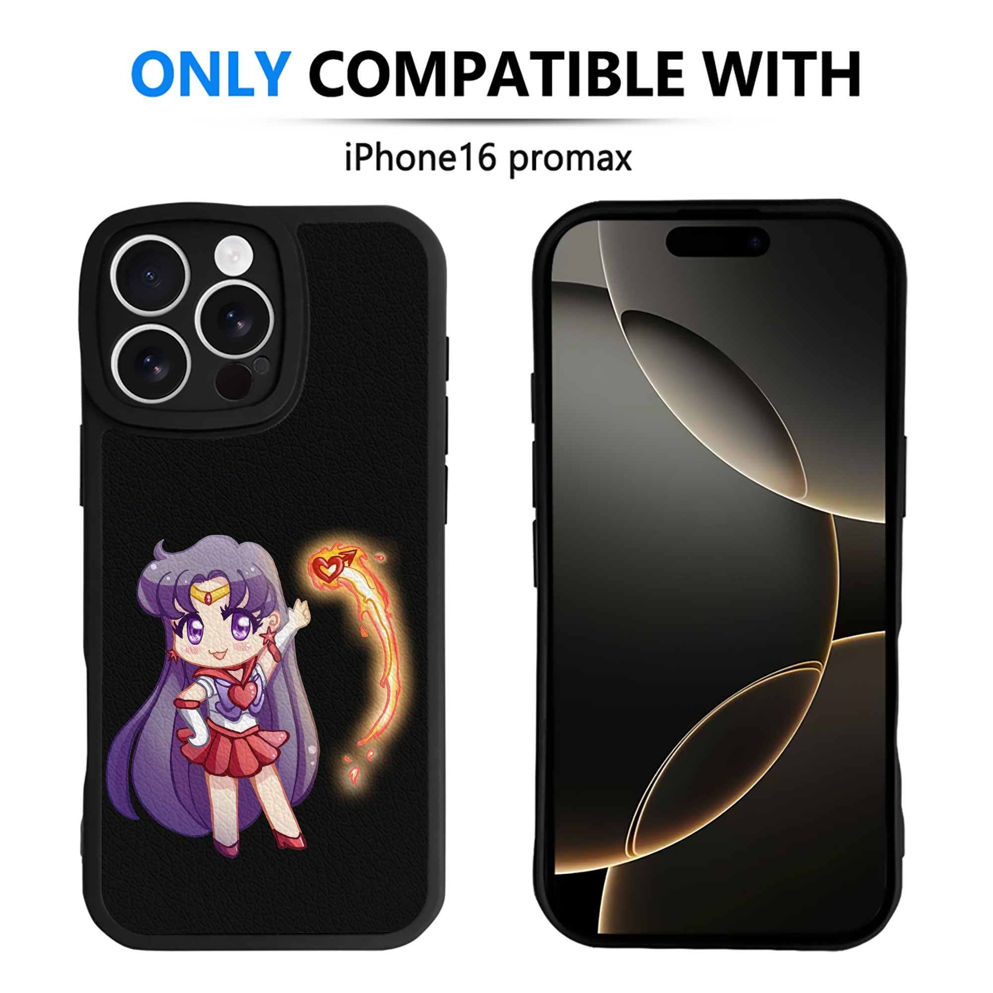 （画像用） 美少女戦士セーラームーン 火野レイ ひの レイ Sailor Moon Hino Rei （セーラーマーズ,Sailor Mars） 【iPhone 16シリーズ対応】シリコンスマホケース（レザー調） 材質：シリコン